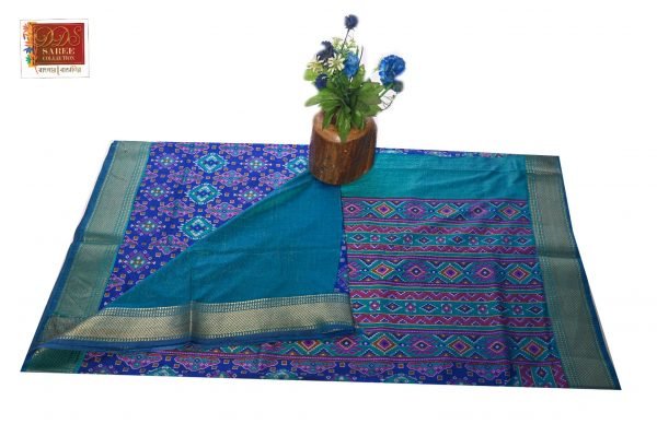 Blue Ikat Pochampally Silk Saree-119