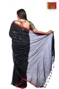 Black Gini Khadi Saree-218