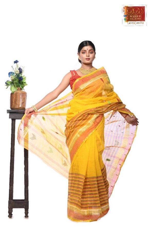 Yellow Tant Matha Cotton Saree-150