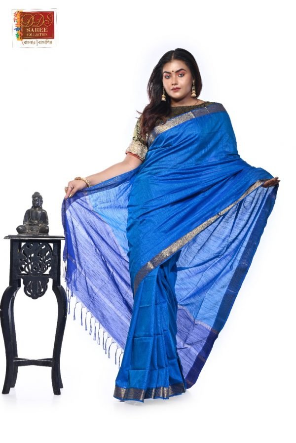 Blue Soft Silk Saree-0